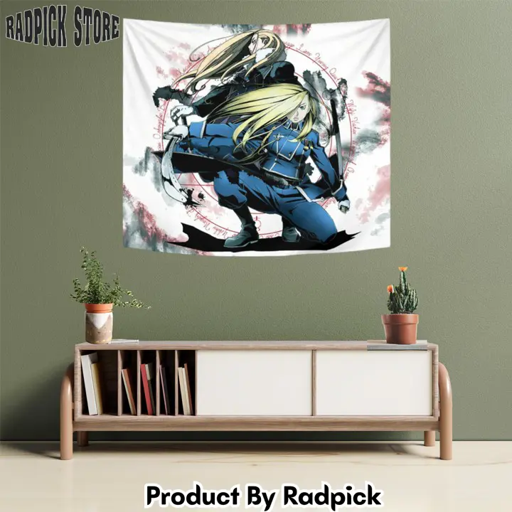 Olivier mira armstrong tapestry custom fullmetal alchemist anime home decor  rp5941467